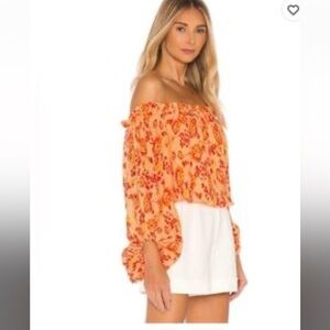 NWT House of Harlow x Revolve Floral Off-Shoulder Blouse